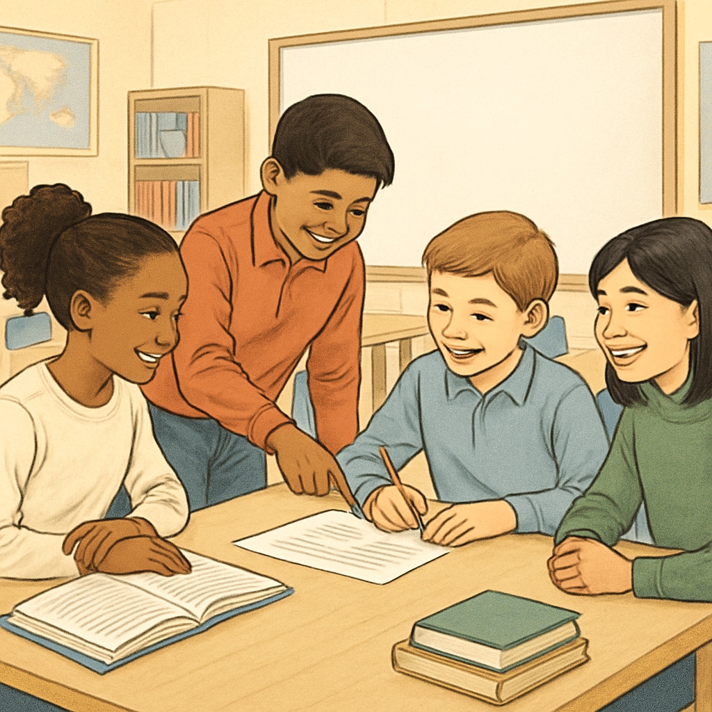 Students collaborating in a classroom, illustrating effective learning methods.