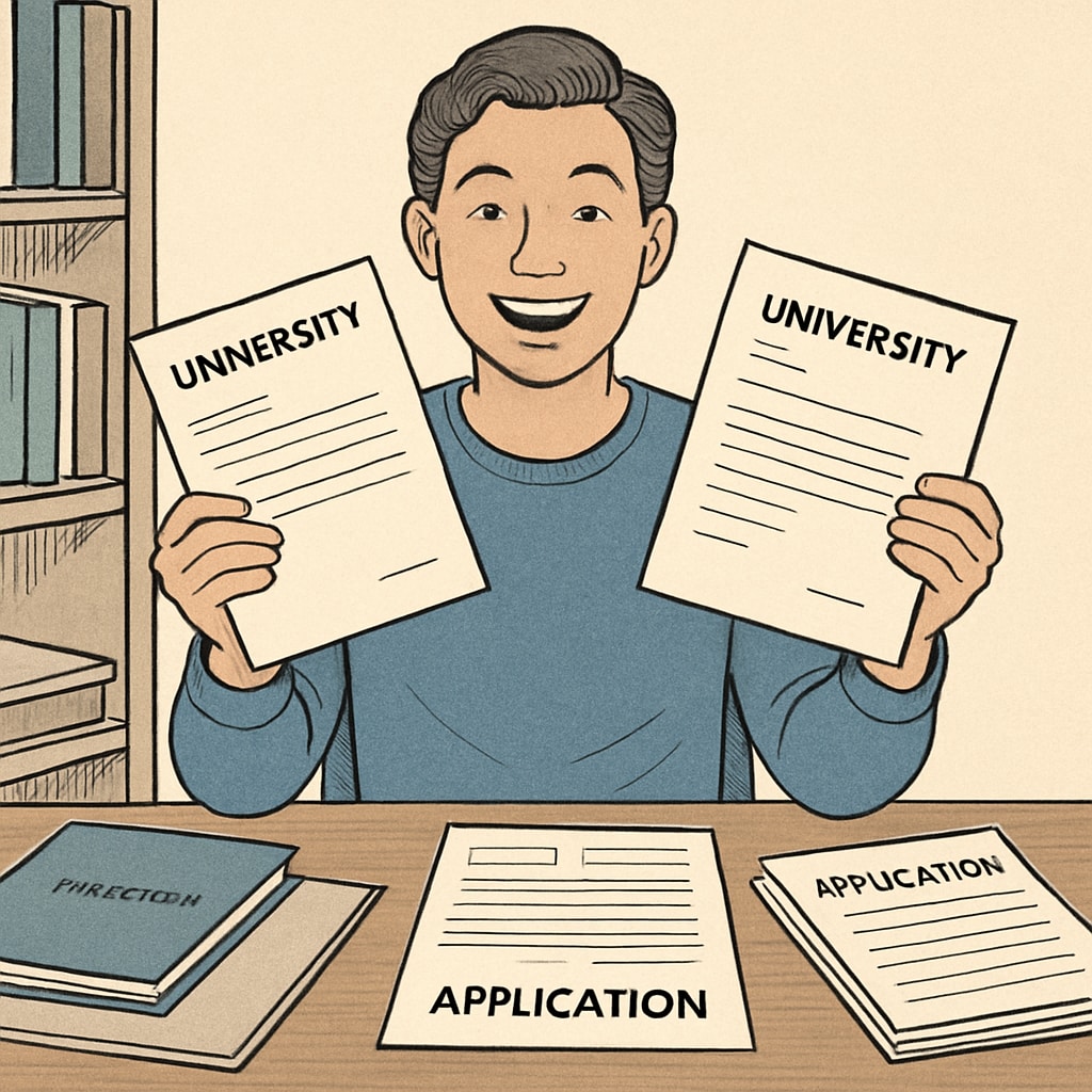 Successful student with US master’s acceptance letters.