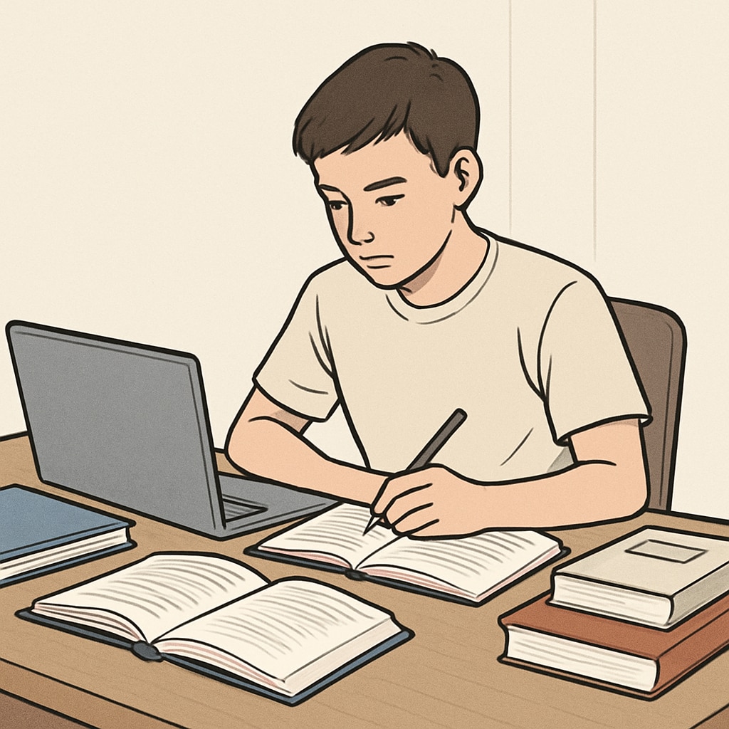 A student working on an online course to recover missing high school credits.