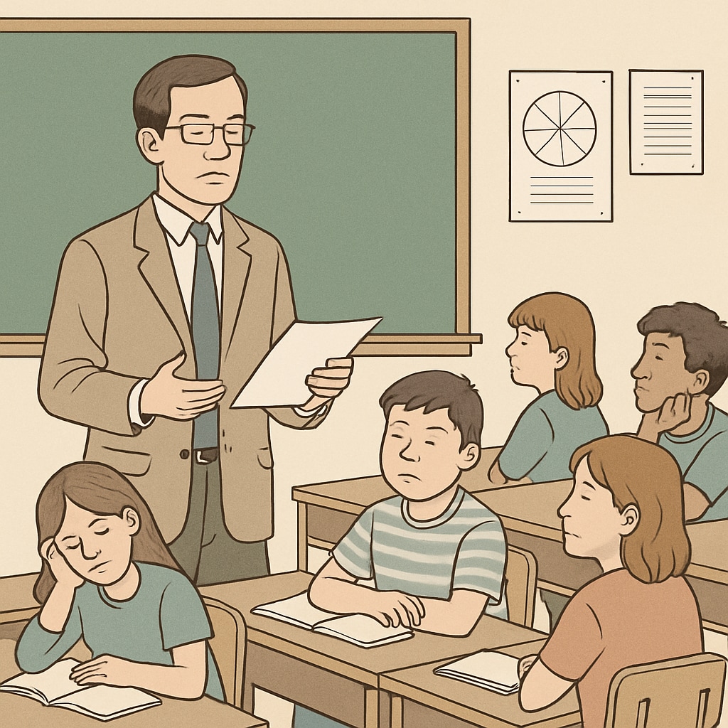 Disengaged students during a lecture in a classroom