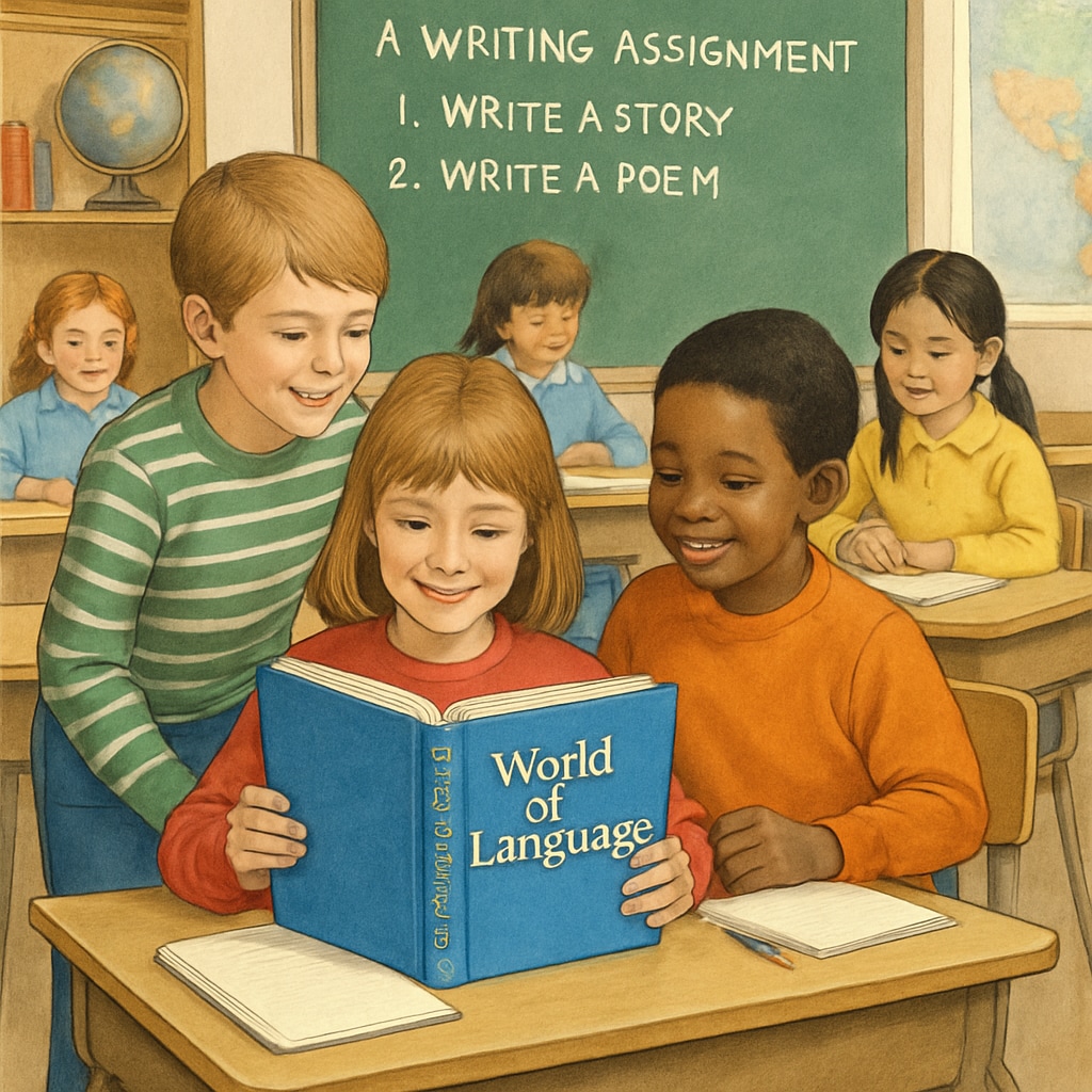 A 1980s classroom with students using the 