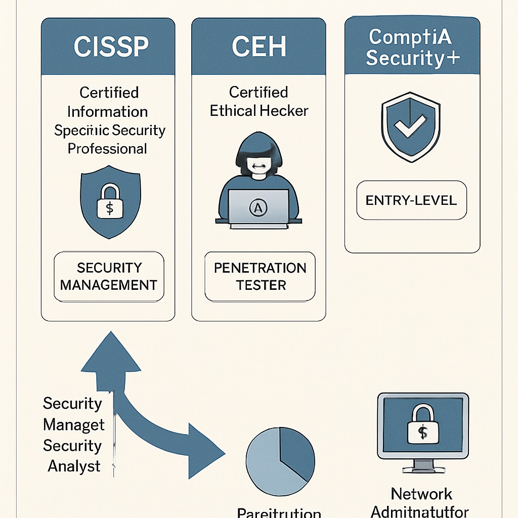 Comparison of cybersecurity certifications for career development.