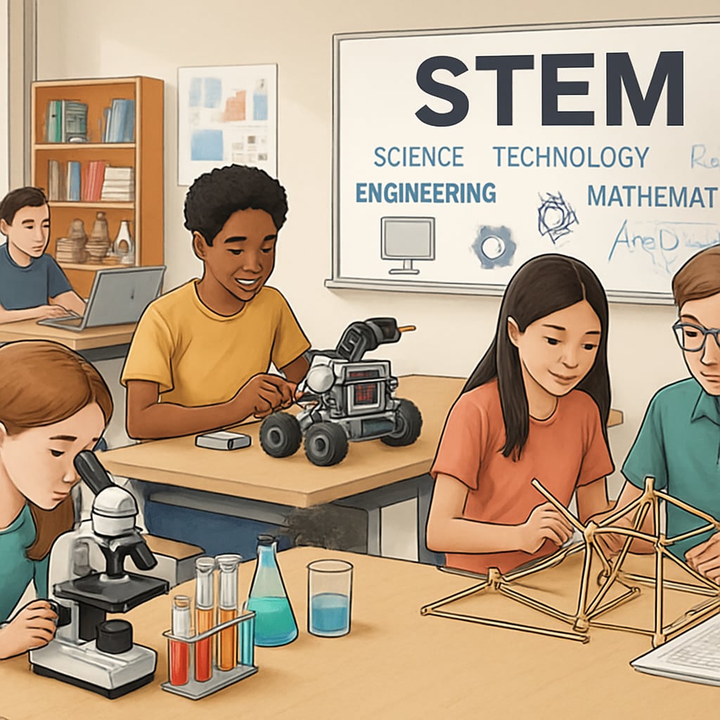 High school classroom emphasizing STEM education, influenced by UC San Diego's growth.