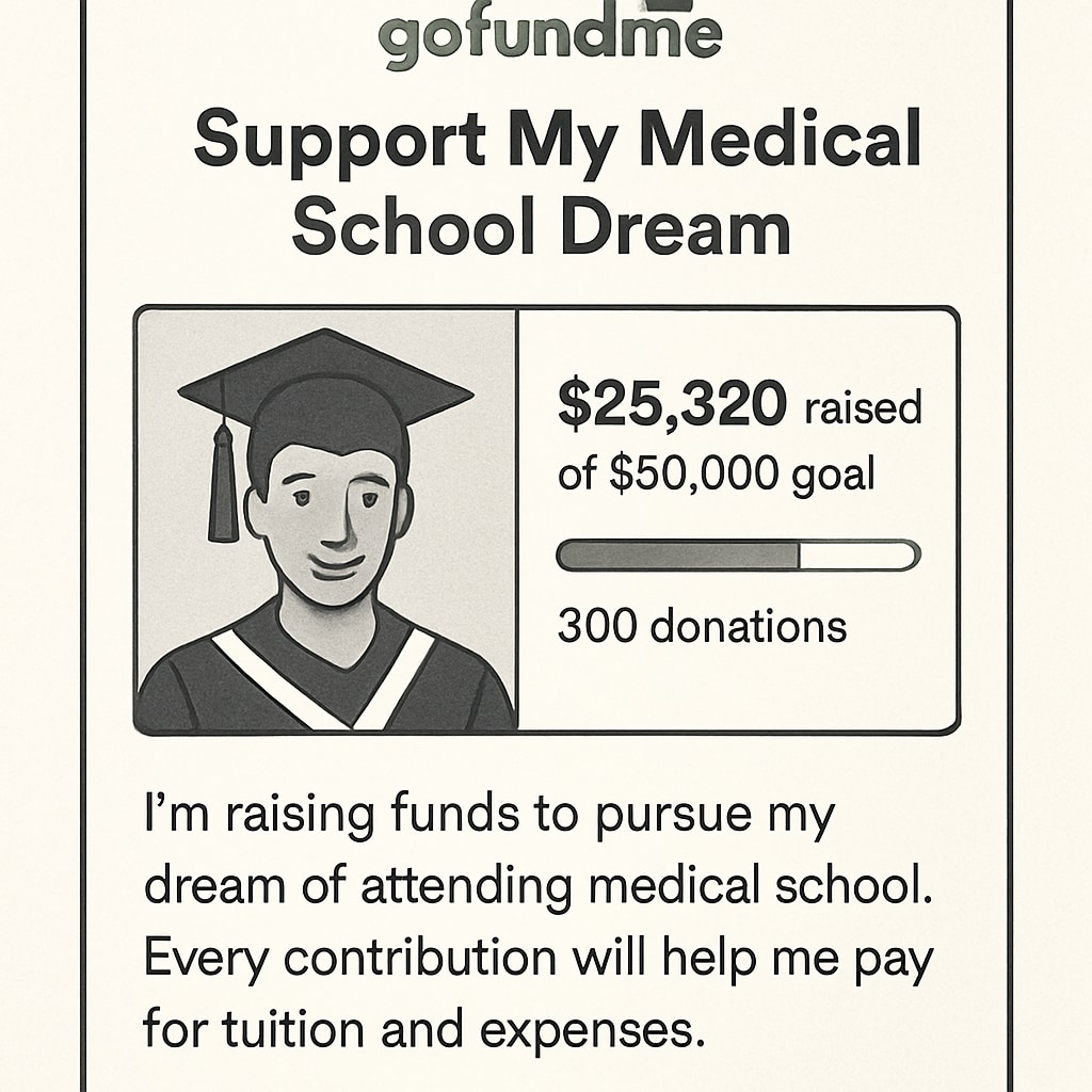 GoFundMe campaign example for medical school tuition aid