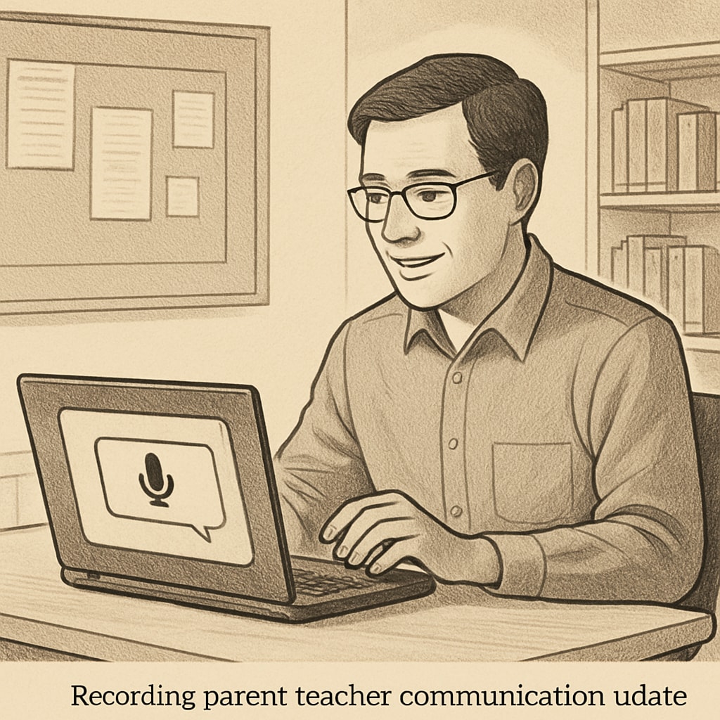 Teacher utilizing WillowVoice for parent communication tasks.