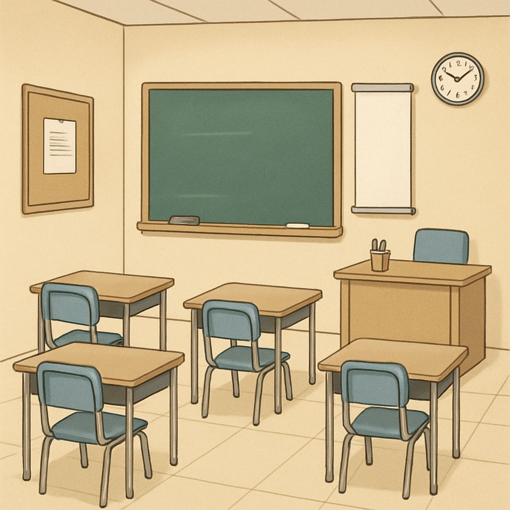 Limited classroom space in a temporary school environment.
