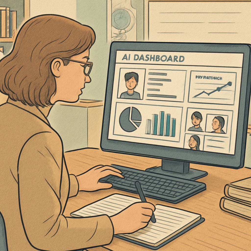 Teacher utilizing AI tools to enhance lesson planning and student engagement.