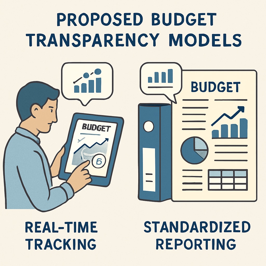 Diagram showing real-time transparency solutions for school district budgets.