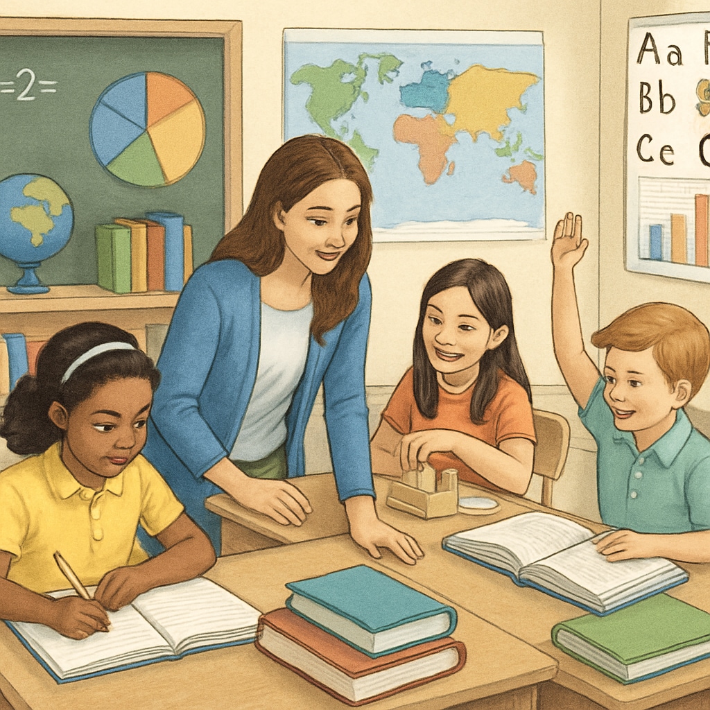 A charter school classroom highlighting direct educational spending.