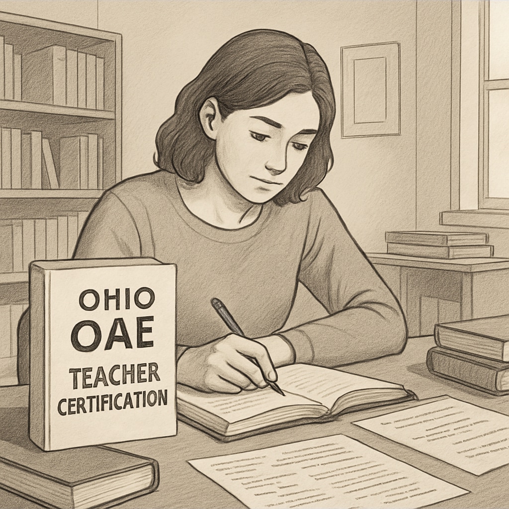 Ohio OAE Teacher Certification study materials used by a candidate.