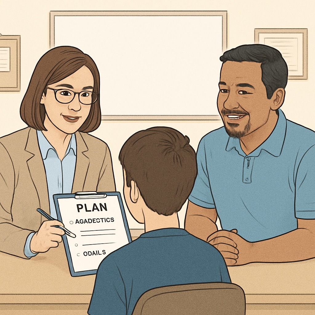 Teacher and parent working together to support a teenager’s growth