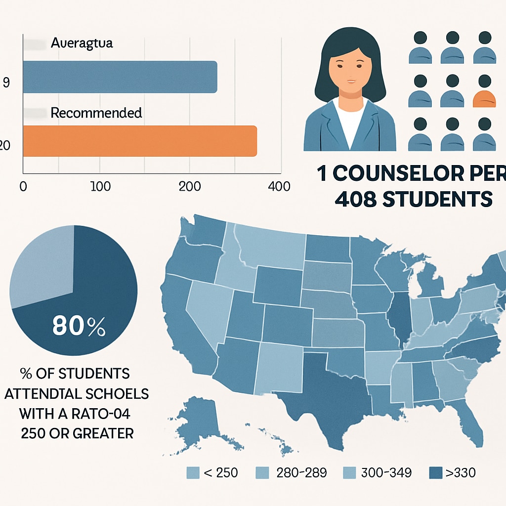 Counselor-to-student ratio infographic in K12 schools