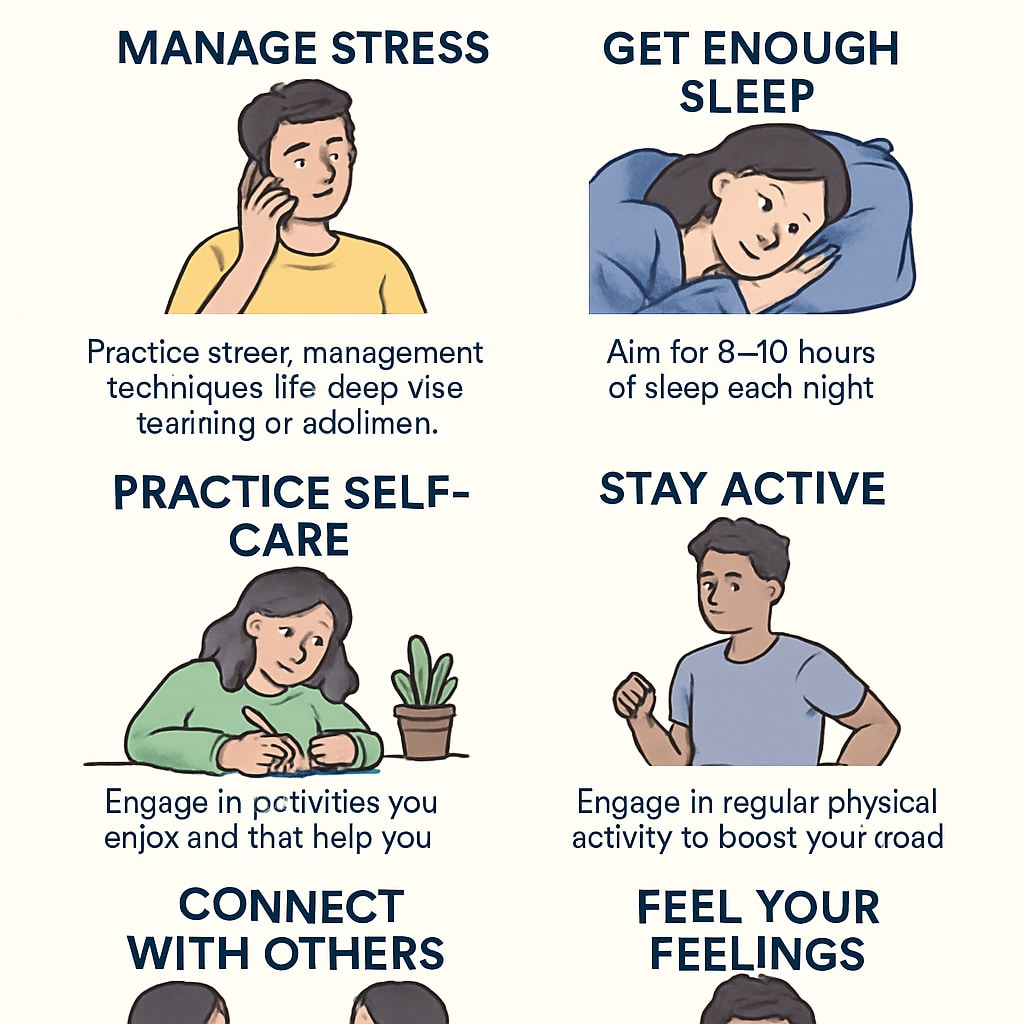 Mental health tips infographic for high school students