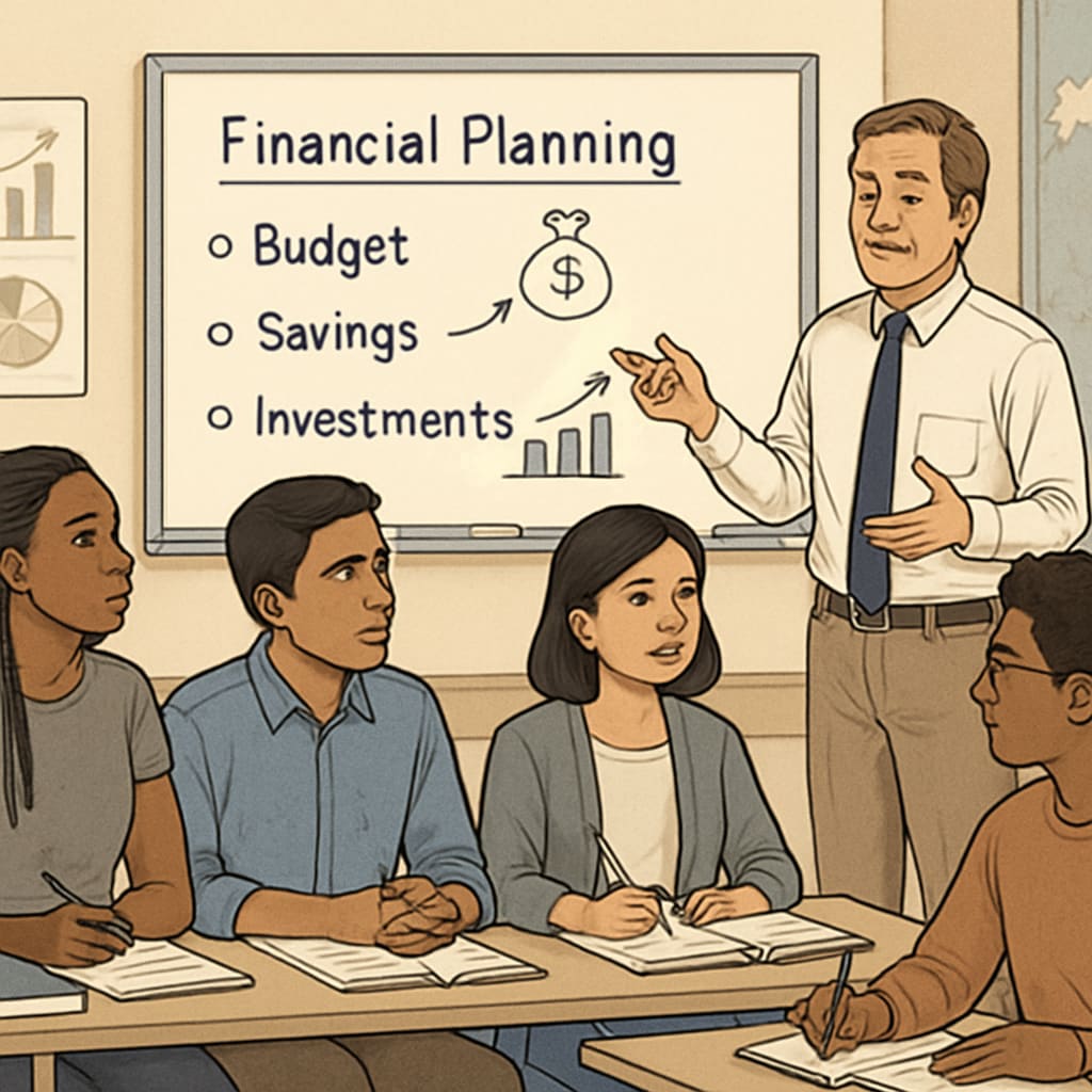 International students learning financial planning in a global setting