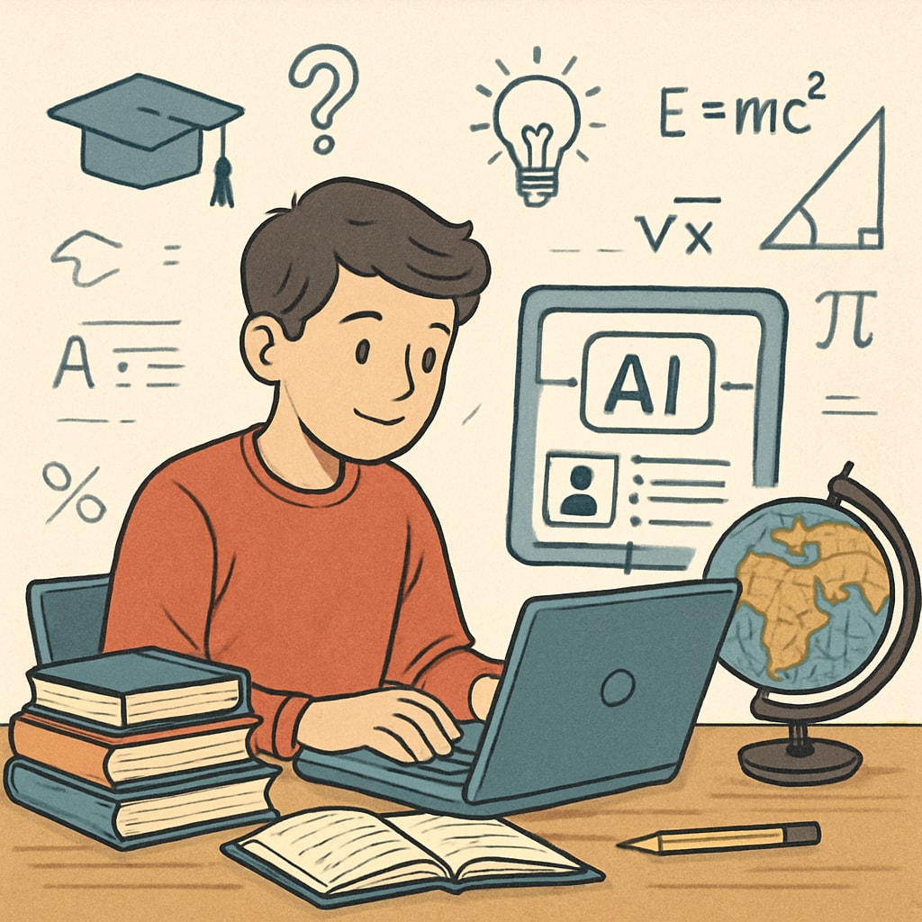 Student working with AI tools in education.