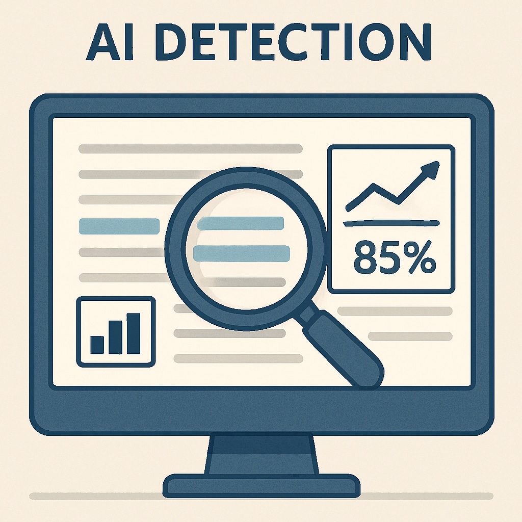 AI detection software analyzing text for academic integrity.