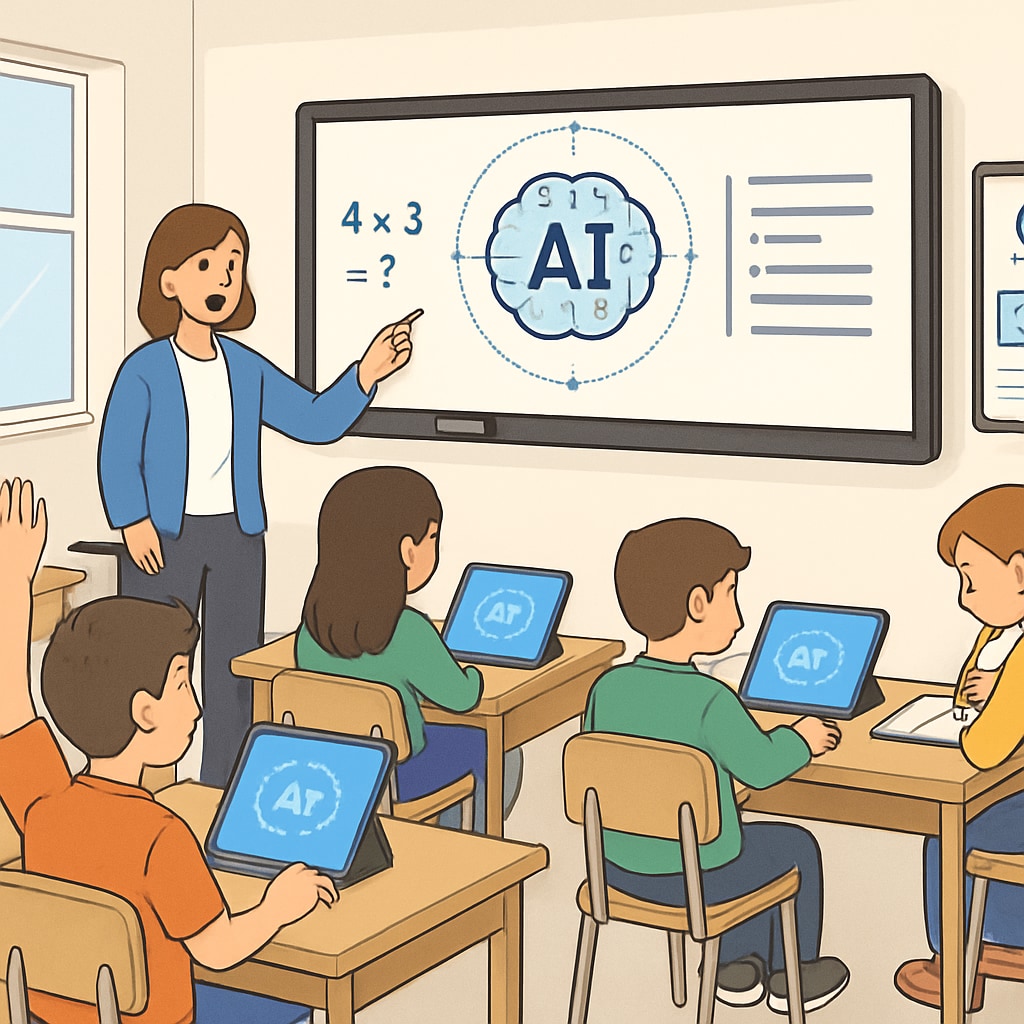 Classroom with AI-powered tools supporting learning and teaching.