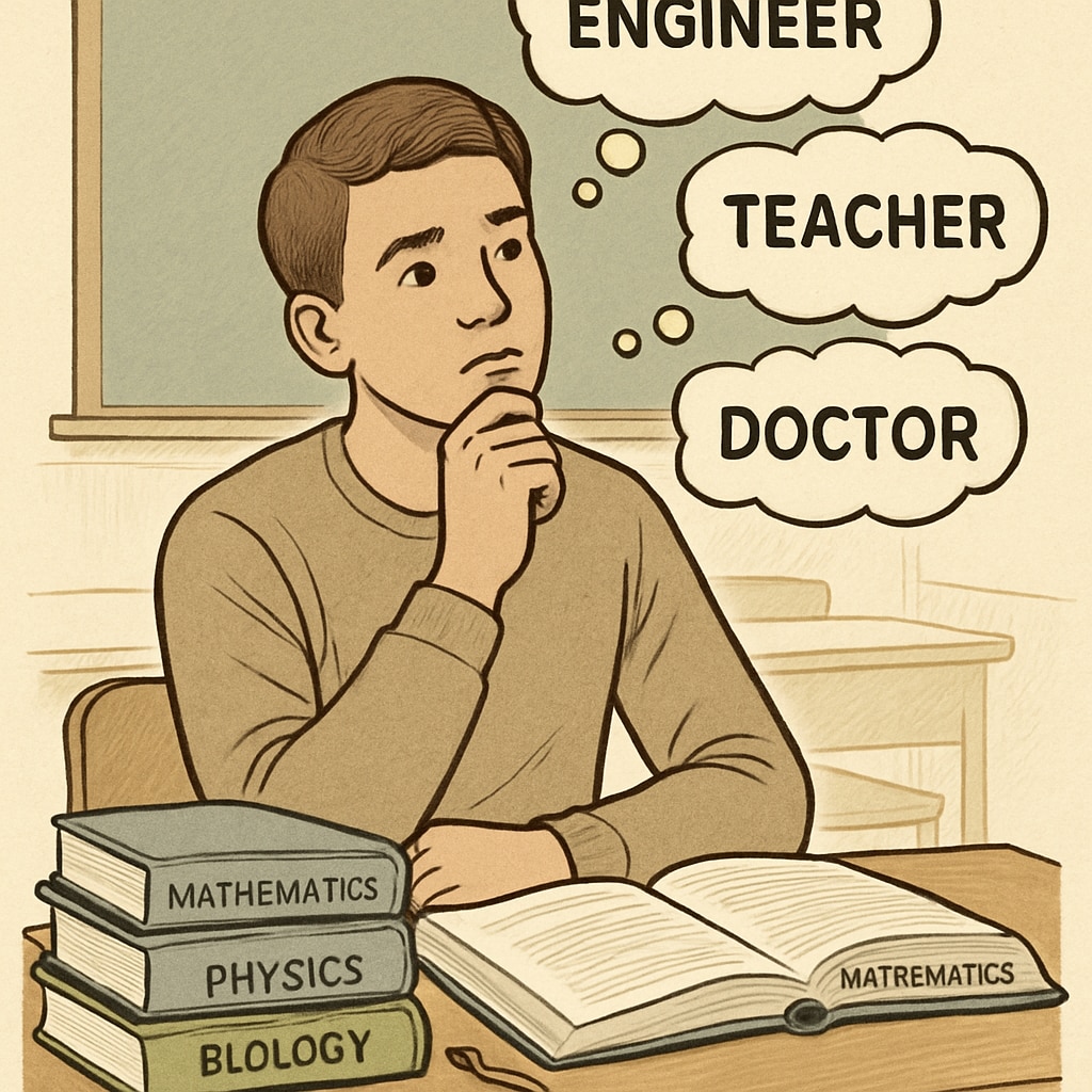 High school student thinking about math and science career options