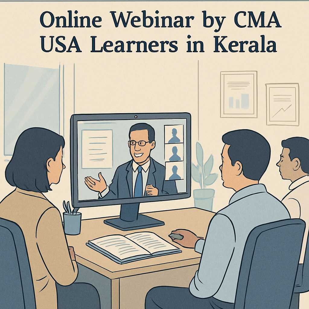 Kerala CMA USA learners participating in an online webinar.