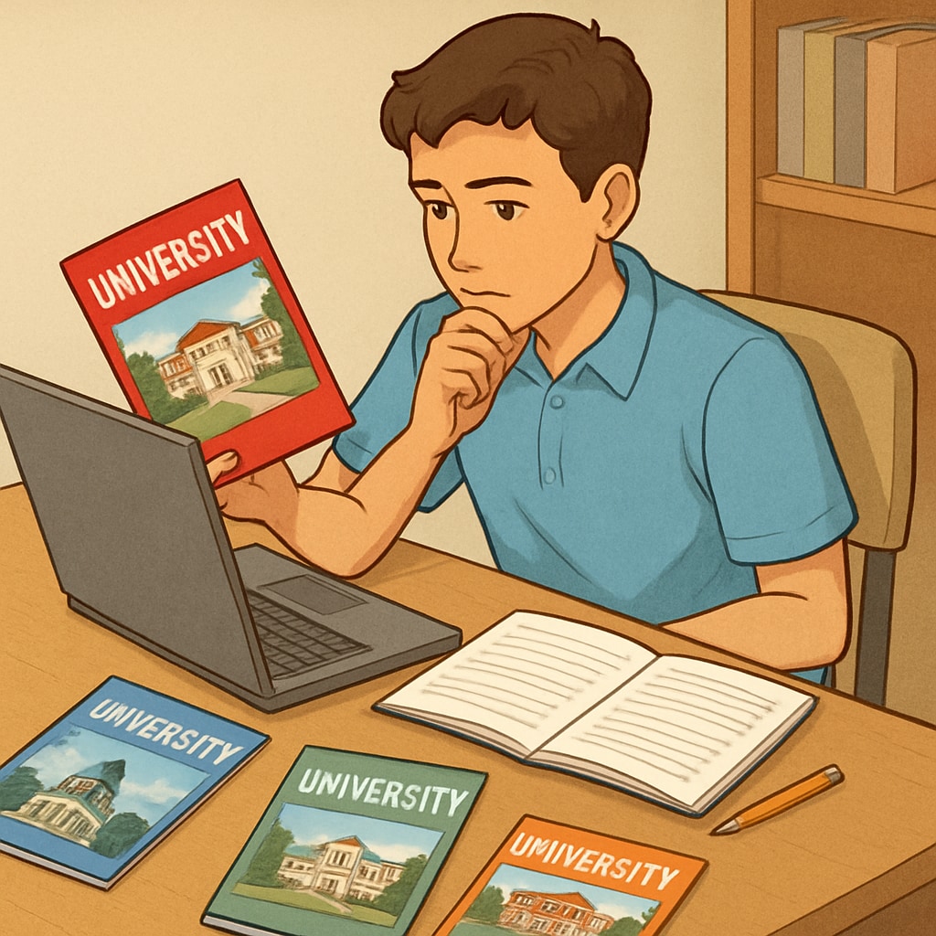 High school student researching university major options, including math and science.