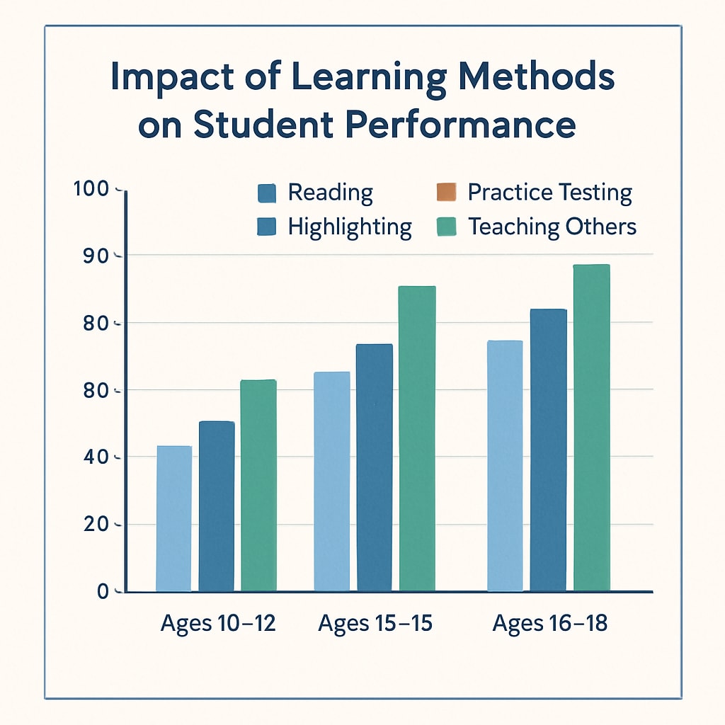 Graph depicting K12 learning methods and their influence on student outcomes.