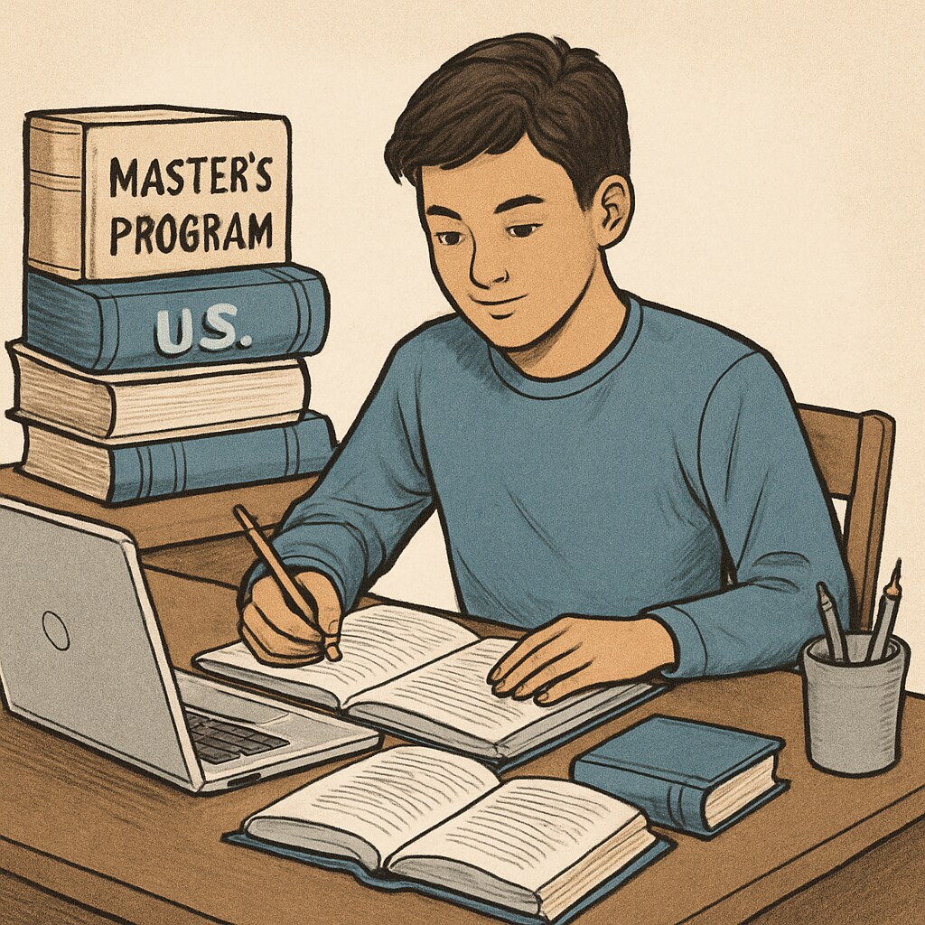 High school student preparing for U.S. master's programs during K12 education phase