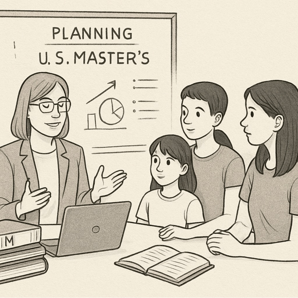 Consultant advising a family on preparation for U.S. master's applications