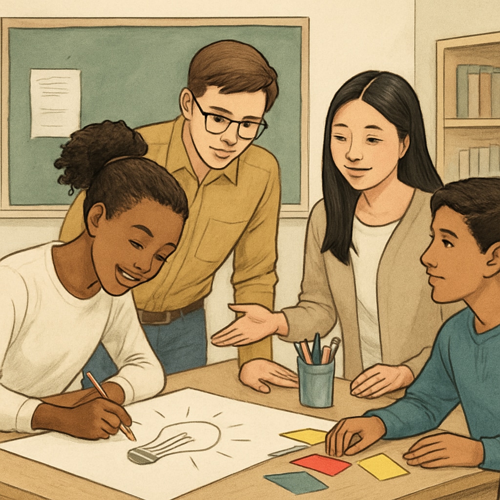 Diverse students working on a creative project, illustrating inclusivity in gifted education.