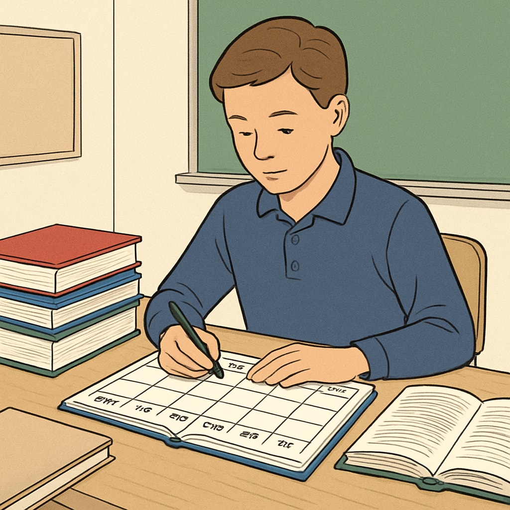A student planning their study schedule to catch up on high school credits.
