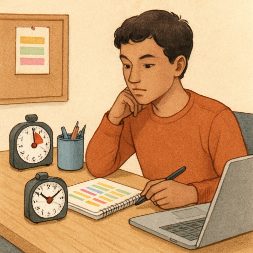 ADHD student studying online to recover high school credits.