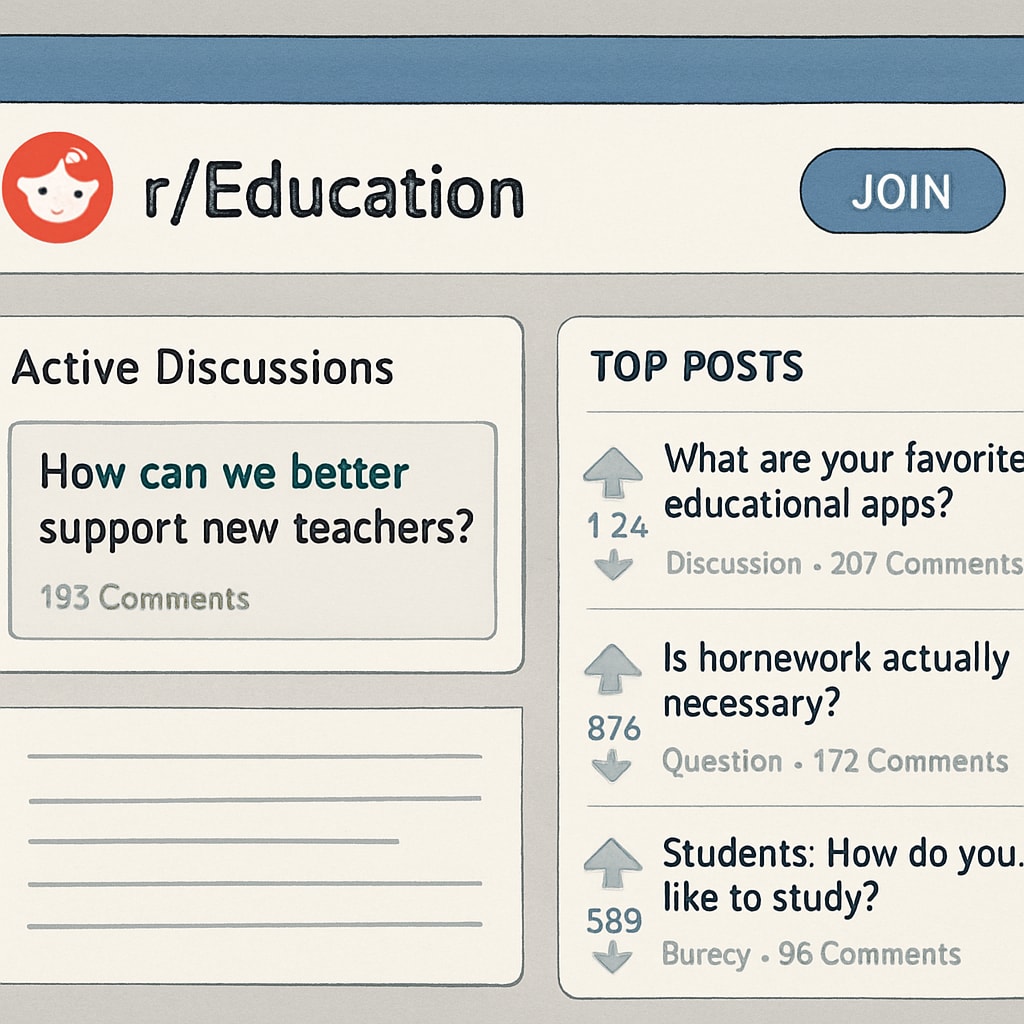 r/Education subreddit homepage displaying community rules and top posts.