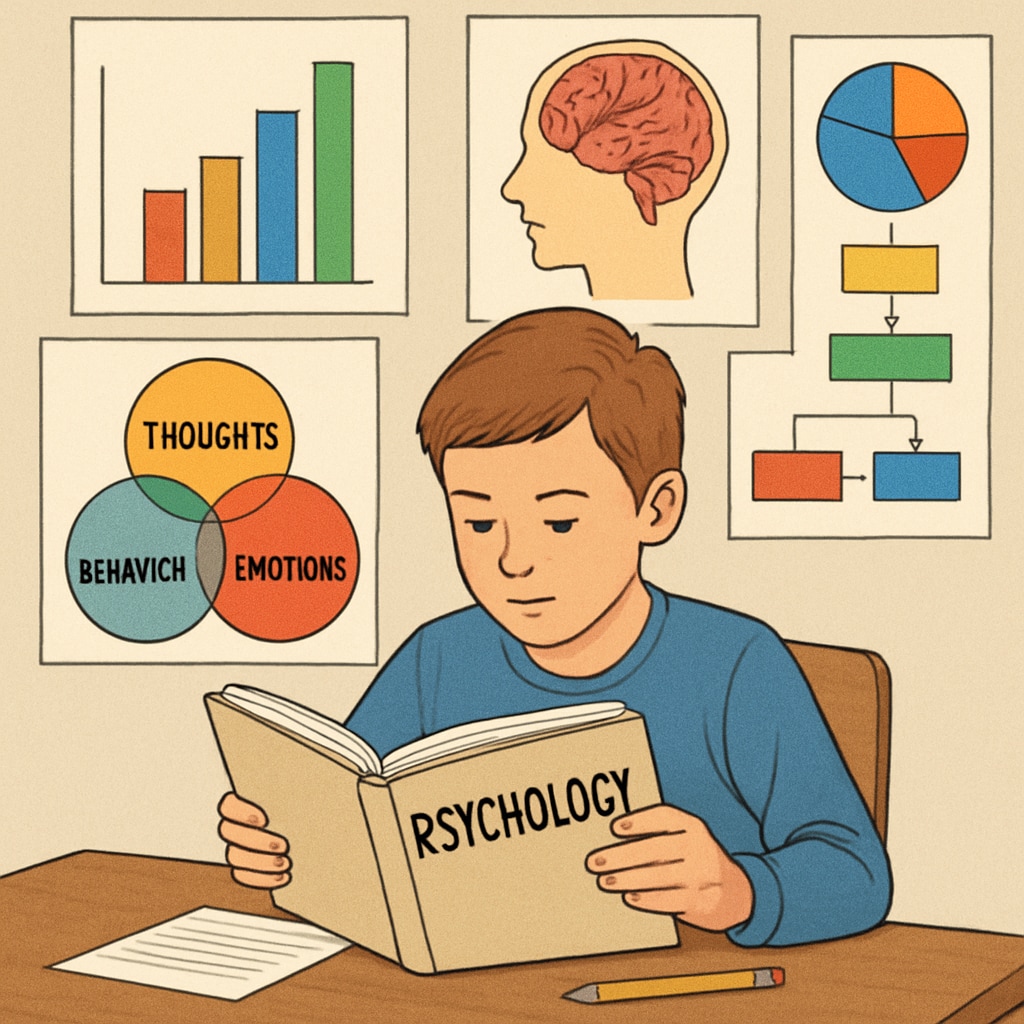 Student exploring psychology resources through self-learning.