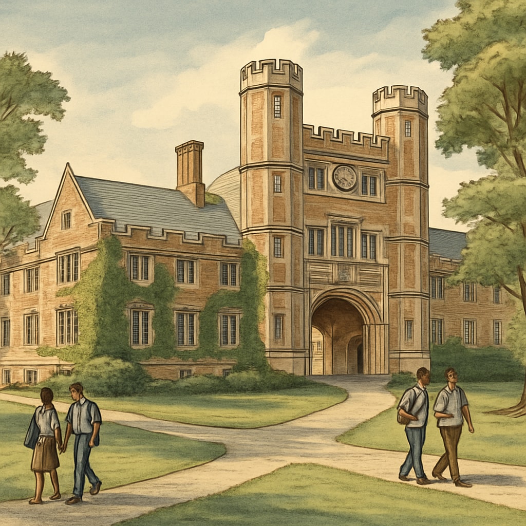 Princeton University campus building representing the concept of Ivy League education.