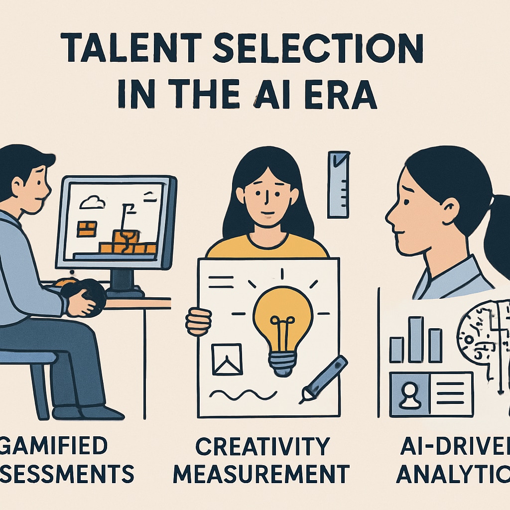 Talent selection methods in the AI era including gamified assessments and analytics.