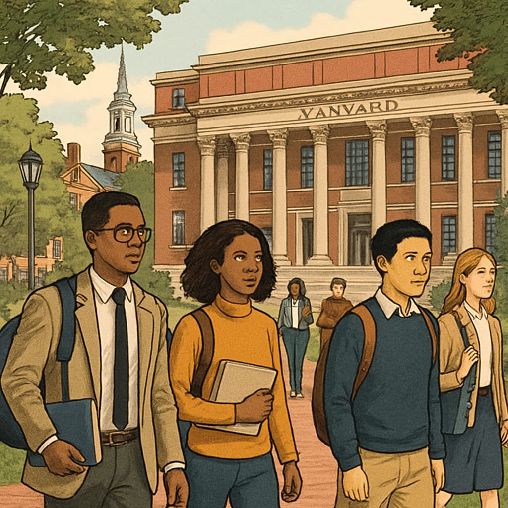 Harvard campus showcasing diversity and academic excellence.