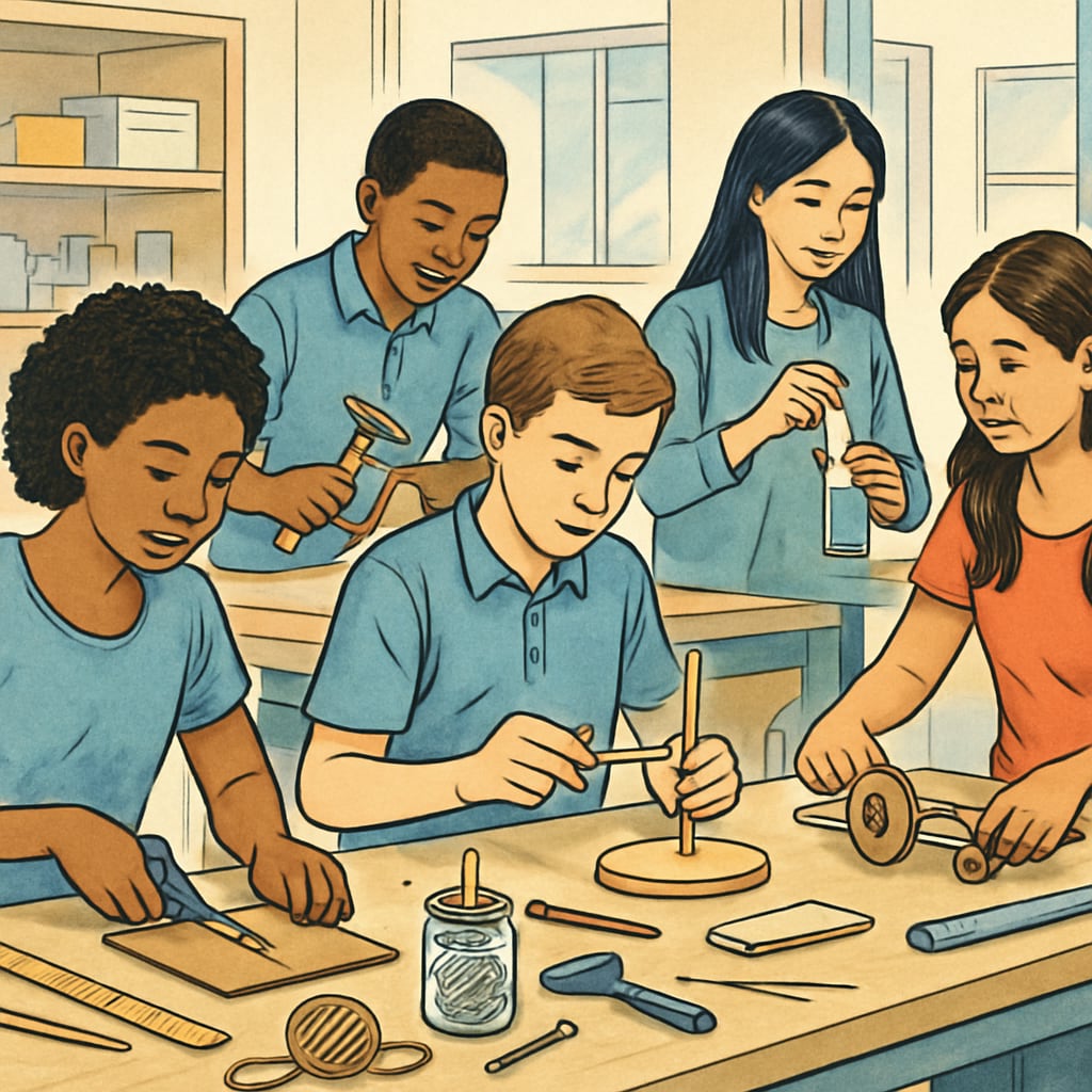 Students collaborating in a community educational program.
