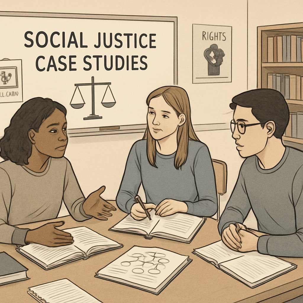 Group activity on critical thinking related to social justice, showcasing student engagement.