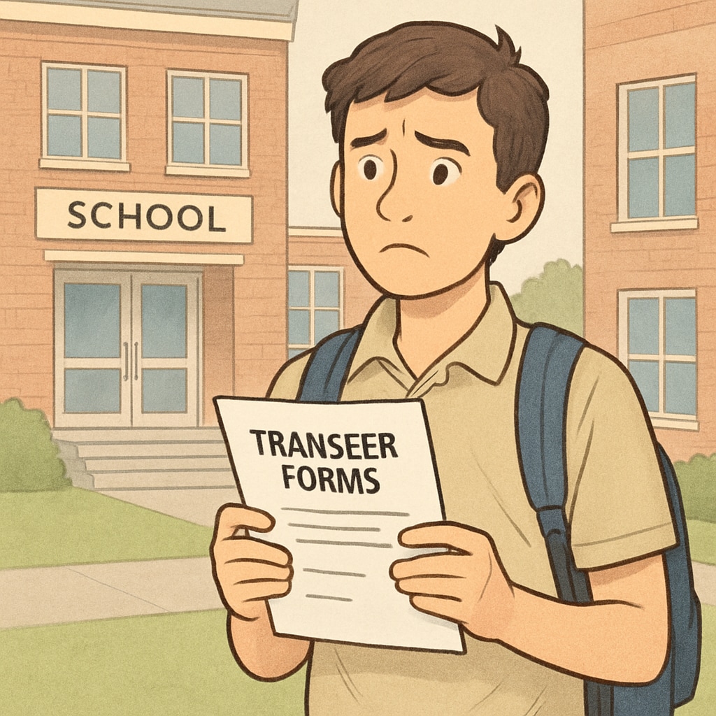 Student facing challenges with school transfer paperwork.