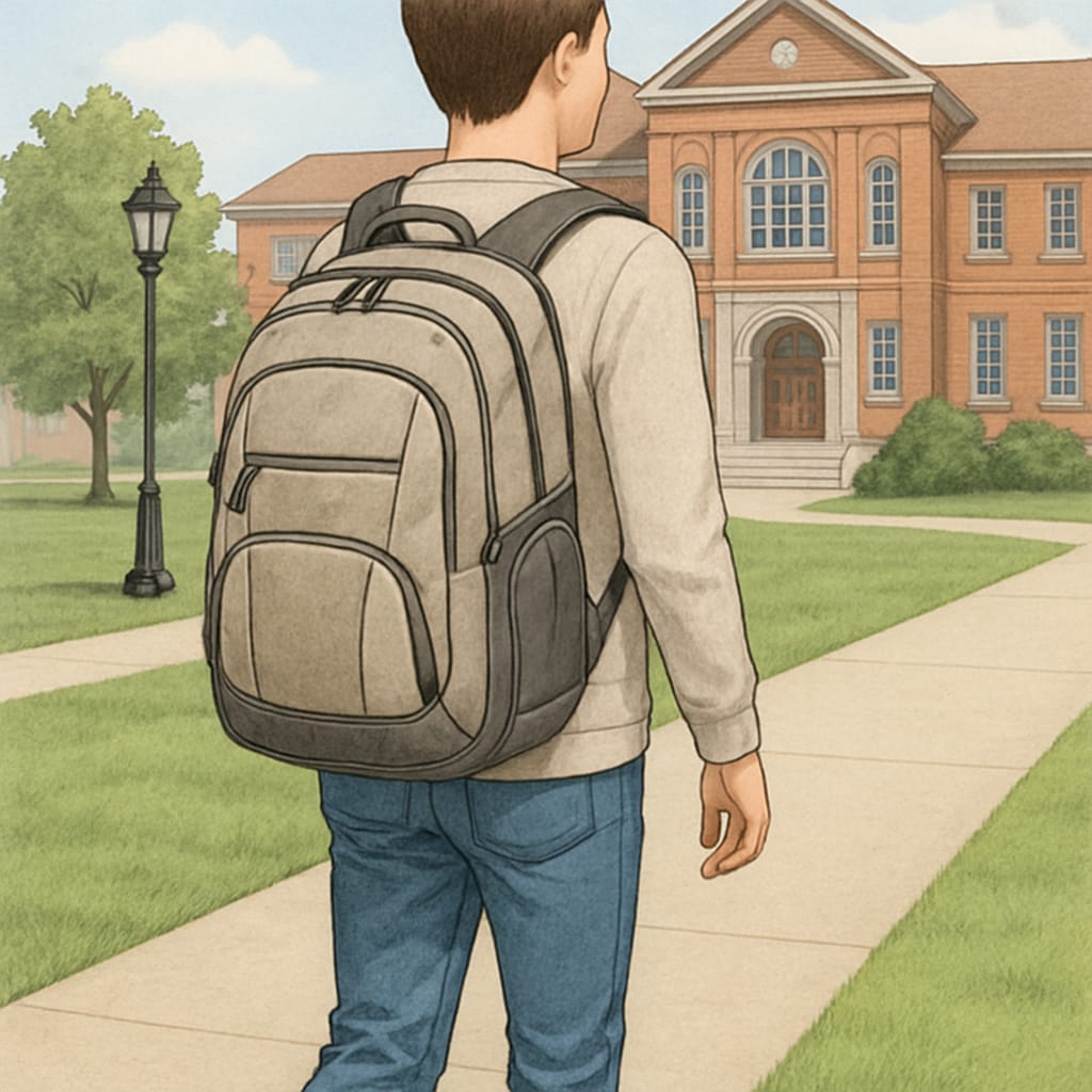 College student with a practical and budget-friendly backpack.