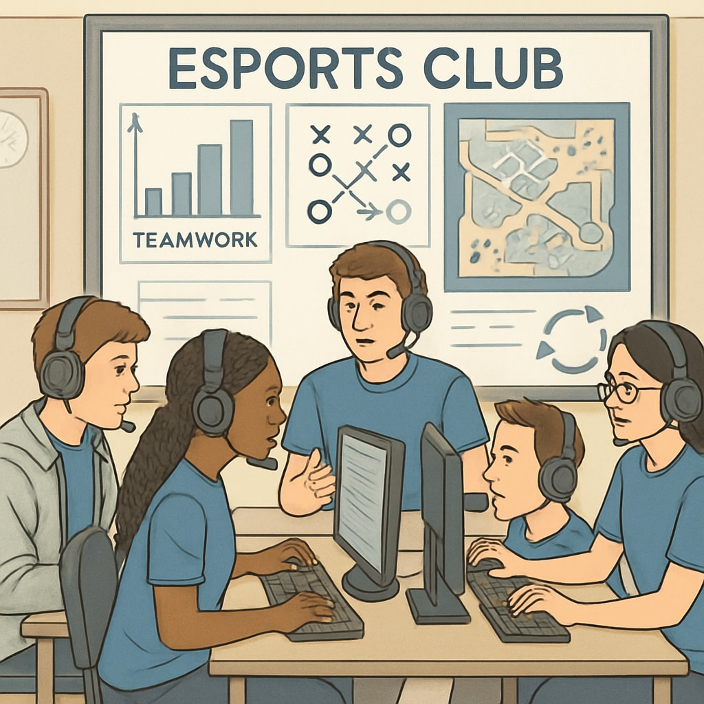 Esports students working collaboratively and engaging in game-based learning.