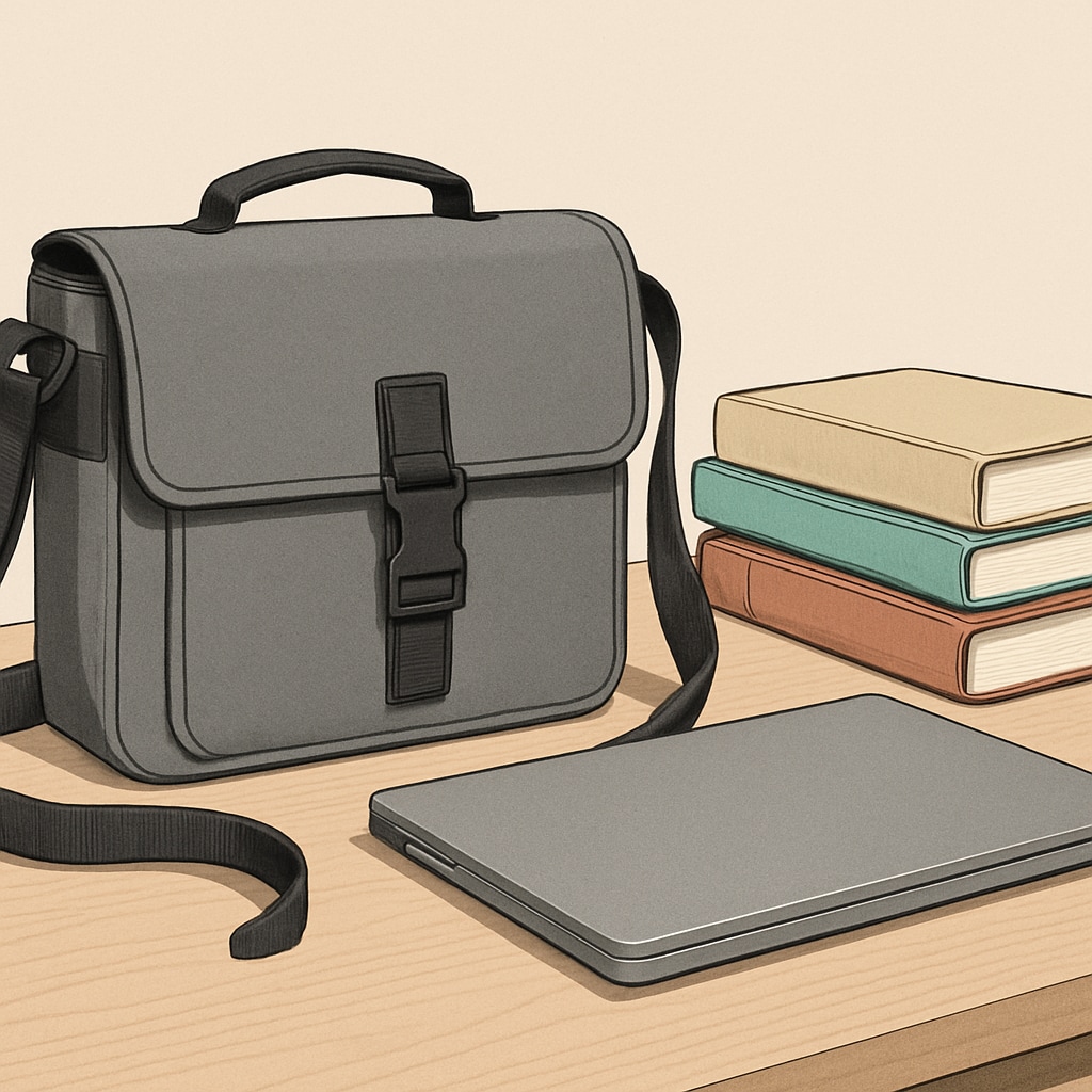 Shoulder bag for college students with textbooks and laptop