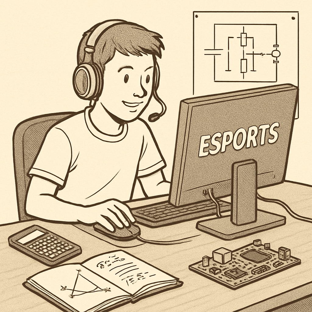 A student in an esports tournament applying STEM skills, highlighting the education and gaming connection.