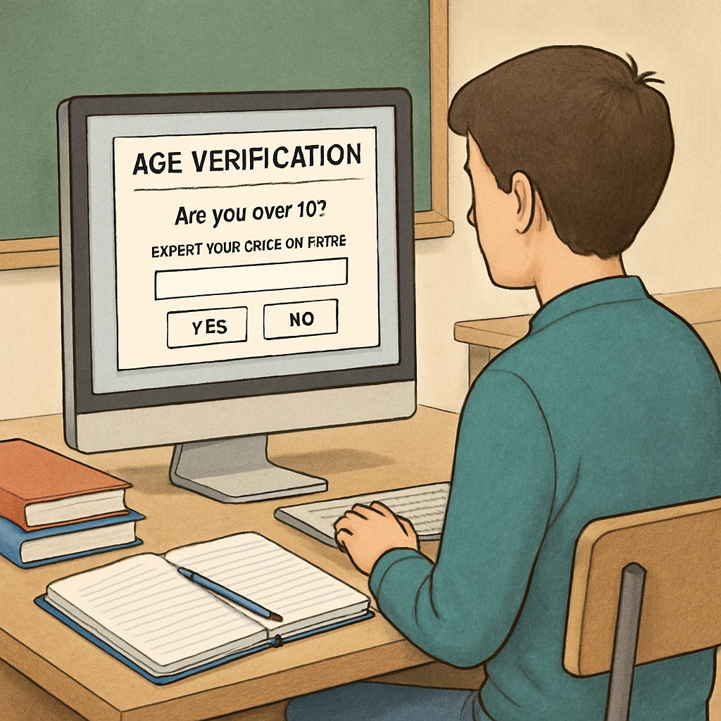 Student facing age verification barriers while accessing educational content.