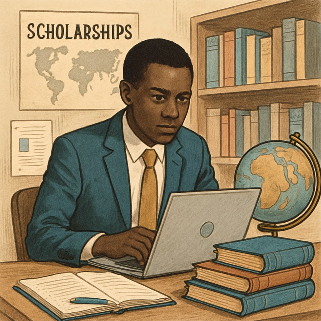Finance graduate researching global scholarship opportunities