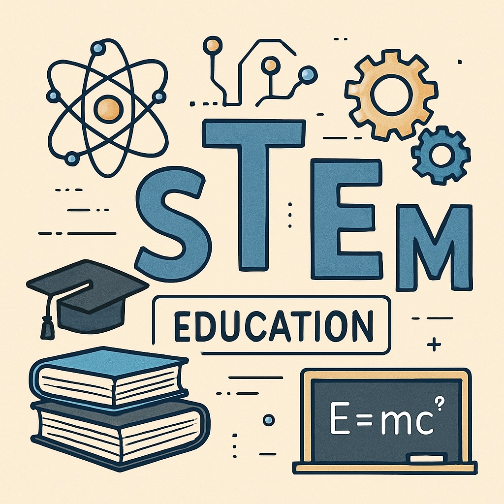 Diagram showing the integration of STEM principles in education.