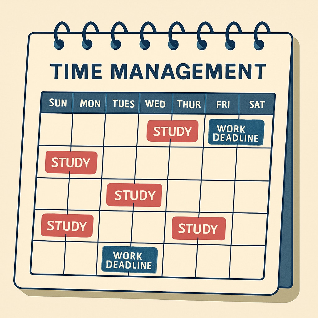 A visual representation of managing time effectively for education and career demands.