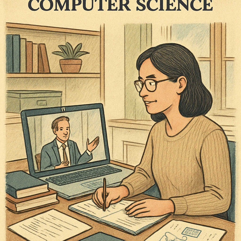 Teacher engaging in an online computer science master’s degree program