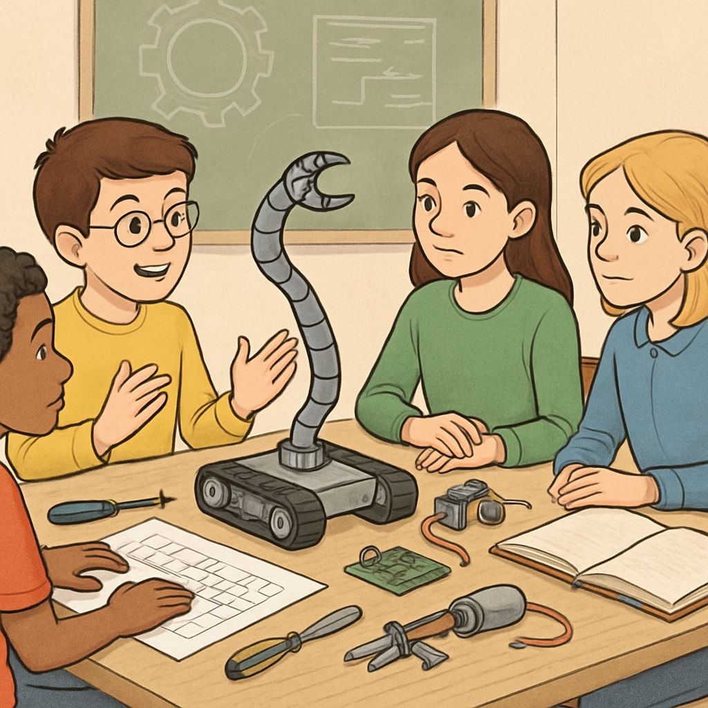 A student blending education and engineering through a robotics project.