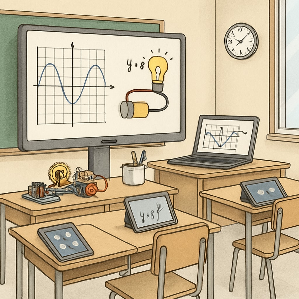 A classroom demonstrating the integration of education and engineering.