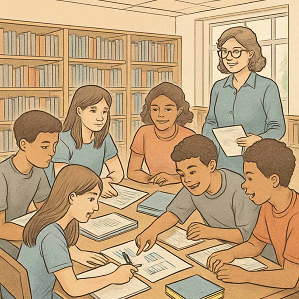 High school students engaging in a community workshop for educational enrichment.